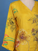 Mustard Yellow Floral Design Printed Cotton Kurti - Diadem