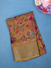 Mustard Yellow Floral Design Printed Cotton Saree - Diadem