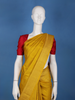 Mustard Yellow Floral Design Zari Border Silk Saree - Diadem