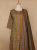 Mustard Yellow Floral Designed Cotton Salwar Suit