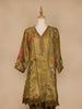 Mustard Yellow Floral Designed Tissue Silk Salwar Suit