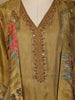 Mustard Yellow Floral Designed Tissue Silk Salwar Suit