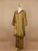 Mustard Yellow Floral Designed Tissue Silk Salwar Suit