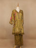 Mustard Yellow Floral Designed Tissue Silk Salwar Suit