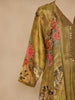 Mustard Yellow Floral Designed Tissue Silk Salwar Suit