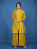 Mustard Yellow Floral Printed Cotton Palazzo Suit