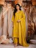Mustard Yellow Floral Printed Cotton Salwar Suit