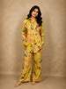 Mustard Yellow Floral Printed Design Crepe Salwar Suit