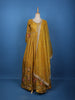 Mustard Yellow Floral Printed Organza Gown - Diadem