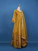 Mustard Yellow Floral Printed Organza Gown - Diadem