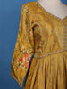 Mustard Yellow Floral Printed Organza Gown - Diadem
