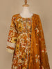Mustard Yellow Floral Prints Cotton Straight Cut Salwar Suit - Diadem