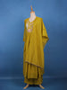 Mustard Yellow Floral Sequin Embroidery Silk Cotton Salwar Suit - Diadem