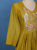 Mustard Yellow Floral Sequin Embroidery Silk Cotton Salwar Suit - Diadem