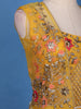 Mustard Yellow Floral Sequins Embroidery Palazzo Suit - Diadem