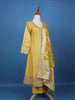 Mustard Yellow Geometric Mirror Embroidery Georgette Salwar Suit - Diadem