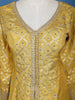 Mustard Yellow Geometric Mirror Embroidery Georgette Salwar Suit - Diadem