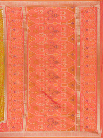 Mustard Yellow Geometric Motif pattern Silk Saree - Diadem