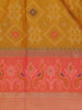 Mustard Yellow Geometric Motif pattern Silk Saree - Diadem