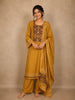 Mustard Yellow Geometric Printed Cotton Salwar Suit with Dupatta