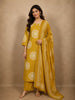 Mustard Yellow Geometric Printed Design Cotton Salwar Suit with Dupatta