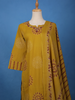 Mustard Yellow Mandala Print Cotton Salwar Suit - Diadem