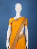 Mustard Yellow Paisley Embroidered Chiffon Saree - Diadem