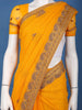Mustard Yellow Paisley Embroidered Chiffon Saree - Diadem