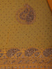 Mustard Yellow Paisley Embroidered Chiffon Saree - Diadem