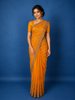 Mustard Yellow Paisley Embroidery Georgette Fancy Saree
