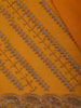 Mustard Yellow Paisley Embroidery Georgette Fancy Saree
