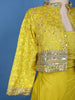 Mustard Yellow Sequins Embroidered Georgette Palazzo Suit - Diadem