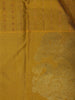 Mustard Yellow Woven Stripes Floral Design Zari Border Silk Saree - Diadem