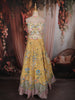Mustard yellow Heavy Beads and Pearls Embroidered Design Net Haldi Lehenga Set with Choker Dupatta