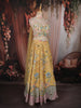 Mustard yellow Heavy Beads and Pearls Embroidered Design Net Haldi Lehenga Set with Choker Dupatta