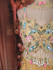 Mustard yellow Heavy Beads and Pearls Embroidered Design Net Haldi Lehenga Set with Choker Dupatta