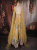 Mustard yellow Heavy Beads and Pearls Embroidered Design Net Haldi Lehenga Set with Choker Dupatta