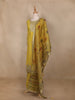 Mustard yellow Floral Embroidered Semi Silk Salwar Suit