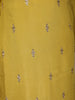 Mustard yellow Floral Embroidered Semi Silk Salwar Suit