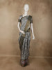 Muted Ash Grey Floral Printed Design Semi Tussar Saree