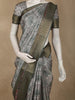 Muted Ash Grey Floral Printed Design Semi Tussar Saree