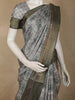 Muted Ash Grey Floral Printed Design Semi Tussar Saree