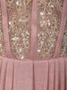 Muted Blush Pink Abstract Sequins and Kartana Embroidered Design Holographic Corset Party Wear Gown
