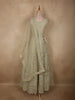 Muted Celadon Sage Green Floral Embroidered and Stone Embellished Design Net Lehenga With Net Dupatta