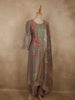 Muted Cocoa Brown Floral Embroidered Design Crepe Palazzo Suit with Dupatta
