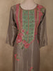 Muted Cocoa Brown Floral Embroidered Design Crepe Palazzo Suit with Dupatta