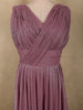 Muted Dusty Mauve Solid Design Shimmer Pleated Party Wear Gown