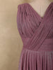Muted Dusty Mauve Solid Design Shimmer Pleated Party Wear Gown