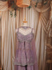 Muted Lavender Purple Heavy Sequins and Beads Embroidered Design Tissue Silk Peplum Palazzo Suit with Matching Choker Dupatta