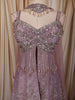 Muted Lavender Purple Heavy Sequins and Beads Embroidered Design Tissue Silk Peplum Palazzo Suit with Matching Choker Dupatta